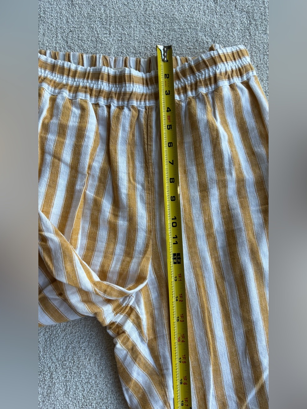 Madewell White and Mustard Striped Kids Pants - Picture 4 of 7